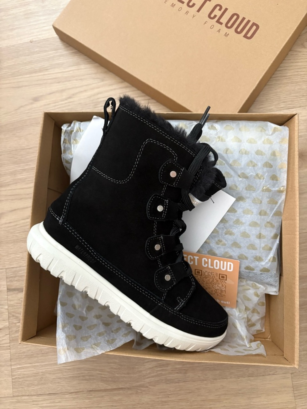 NEW Project Cloud 100% Genuine Leather Womens Snow Boots